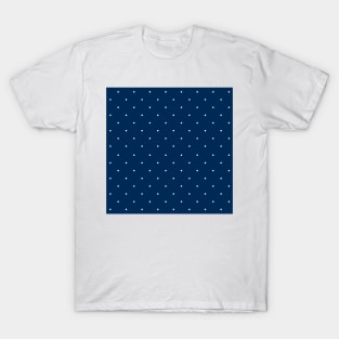 Aligned small beige dots over dark blue T-Shirt